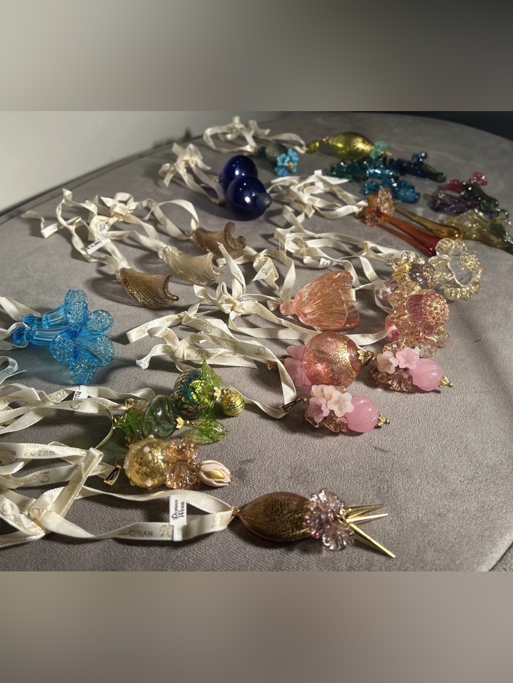 Jewelry Designer Dorian Webb Collection Of 28 Hand Blown Glass Ornaments AMAZING